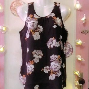 Van Heusen (XS) Black Floral Tank